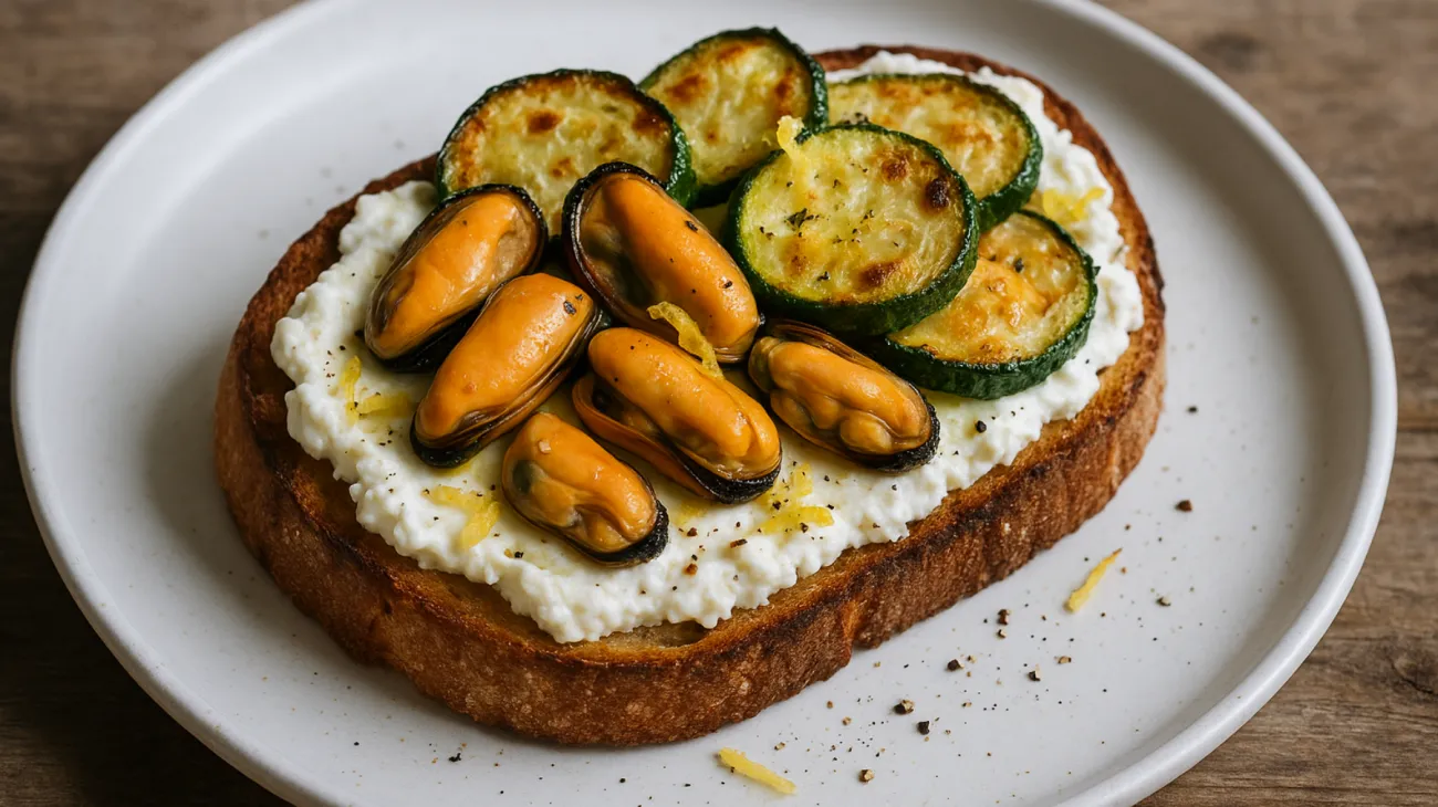 cozze ricotta zucchine croccanti"